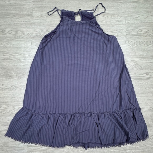 cloth & stone Dresses & Skirts - Cloth & Stone Womens Dress Medium Purple Halter Neck Ruffle Hem Tencel Mini